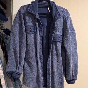 Free People Blue Fleece Jacket